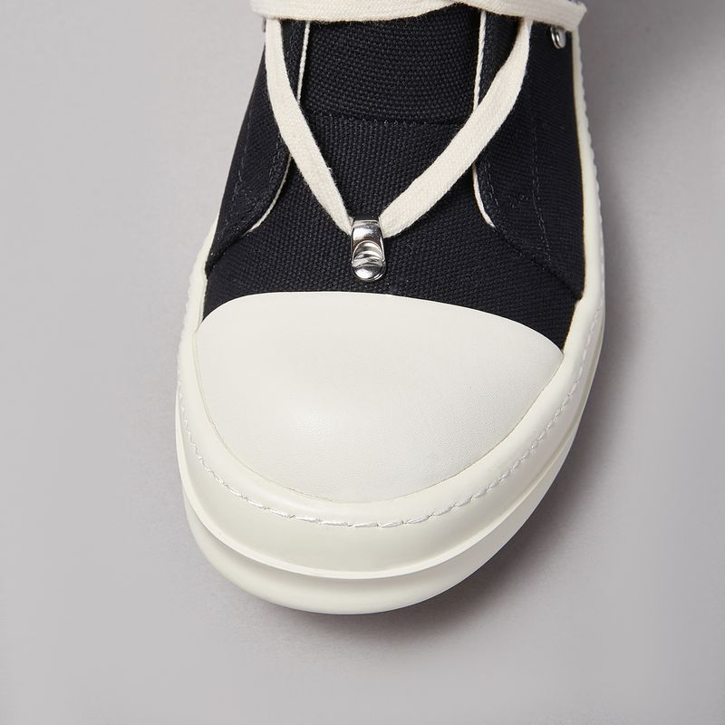 Tênis Owen masculino de lona preta com pentagrama clássico, da marca O-wen, com zíper e cano curto feminino._voghion.com