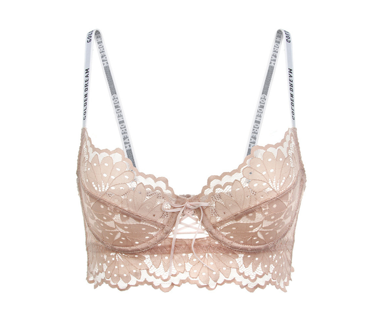 2021 Nuovo Reggiseno Ultra Sottile di Pizzo Sexy con Pietre Lettere Cinghie Stampate Fasciatura Reggiseno e Slip Set di Biancheria Intima da Donna Francese_voghion.com