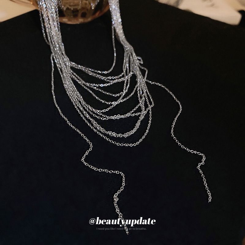 Collane multiple Stile minimalista Ins Nicchia Moda Temperamento Maglione Catena Clavicola Personalità Collana semplice per_voghion.com