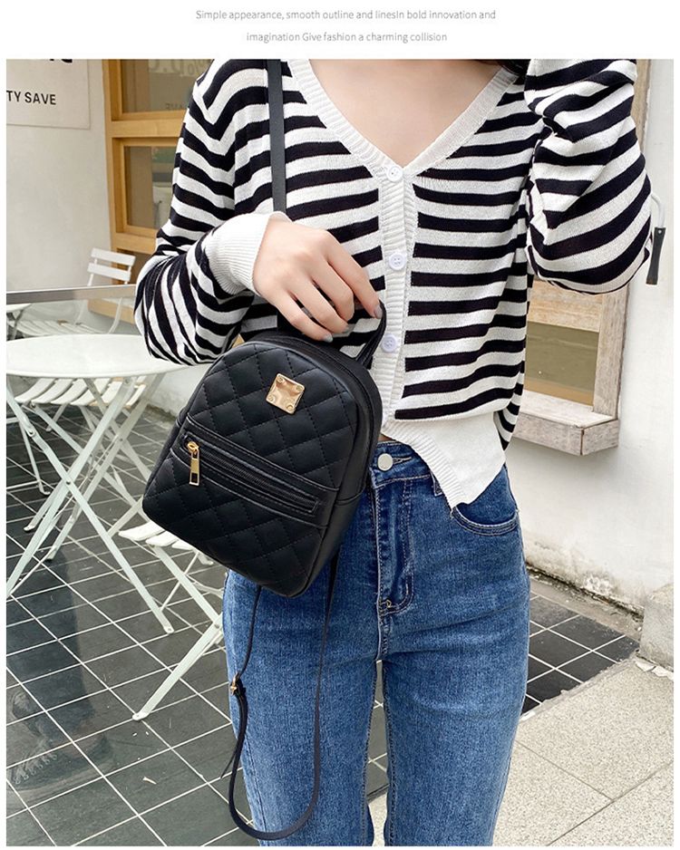 Bolso bandolera de hombro con estampado de cuadros rombos, de gran capacidad, informal, para teléfono móvil, para mujer_voghion.com
