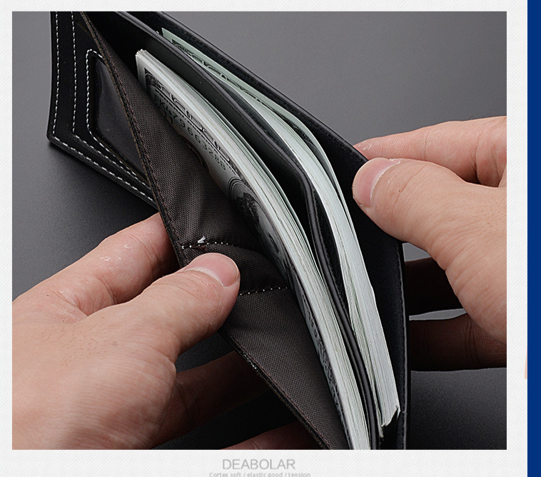 2023 New Patchwork Leather Men Wallets Short Male Purse with Coin Pocket Card Holder Brand Trifold Wallet Men Clutch Money Bag_voghion.com