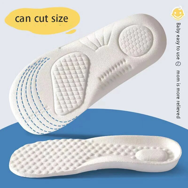 Un par de plantillas de espuma viscoelástica para niños, ortopédicas, transpirables, planas, soporte para el arco del pie, zapatos deportivos, almohadillas para correr_voghion.com
