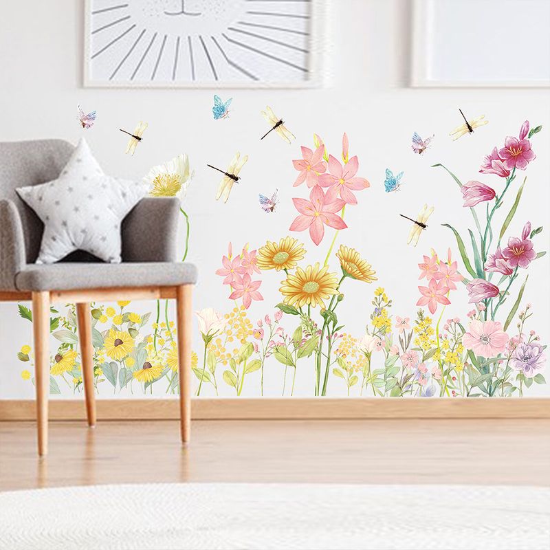 Dragonfly flying fence skirting line self-adhesive PVC JS-N series living room bedroom corner wall sticker_voghion.com
