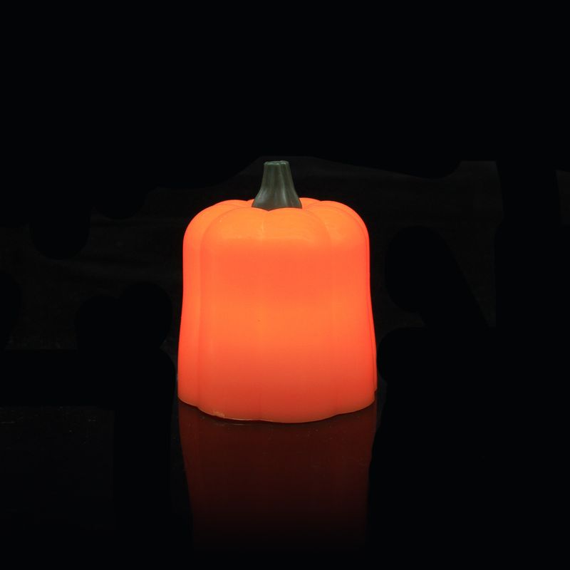 Halloween LED Pumpkin Lantern Set - 12pcs Battery-Operated Flameless Candles, Flickering Warm White Glow, Spooky Decor For Party, Porch & Indoor_voghion.com