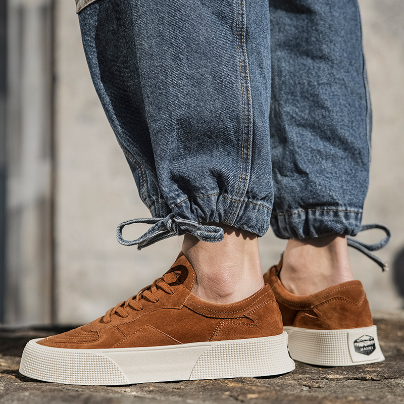 Heren sport- en vrijetijdsschoenen Dikke bodemplankschoenen Veterschoenen Herenschoenen_voghion.com