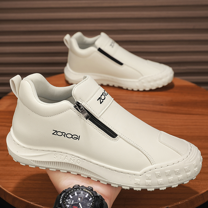 Men's Shoes Mid Top Zip Outdoor Casual Shoes Labour Shoes Driving Shoes Comfortable Slip Ons Shoes_voghion.com