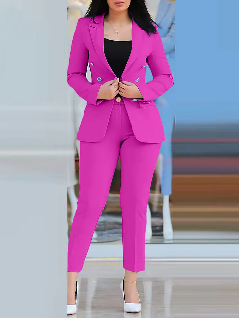 Completo da donna alla moda, gilet bianco, gonna, giacca, temperamento, set da due pezzi, look snello e giovane_voghion.com