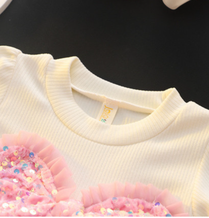 Abito da principessa primavera e autunno per bambini di piccole e medie dimensioni versione coreana, gonna a maniche lunghe in due pezzi, tutto abbinato_voghion.com