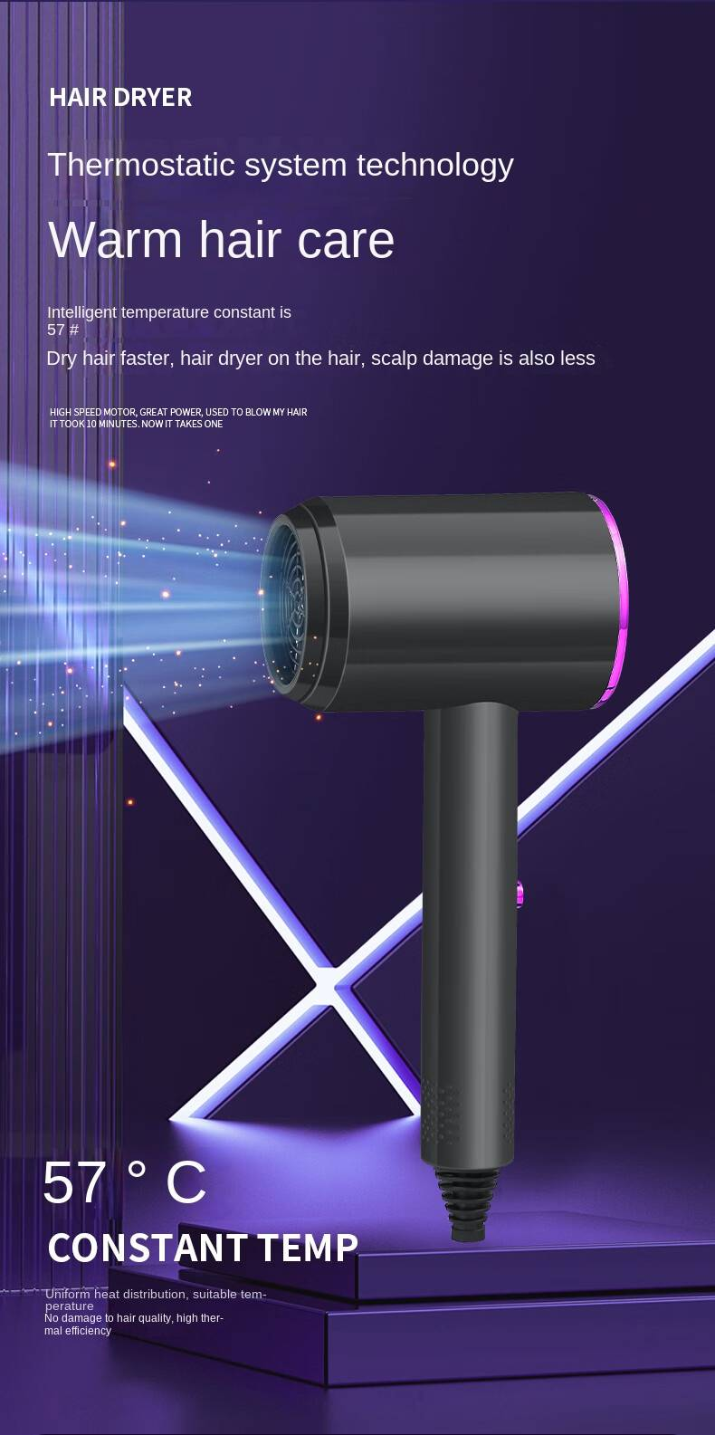 Huaxing BM-1005 Hair Dryer (thermostatic Version)_voghion.com