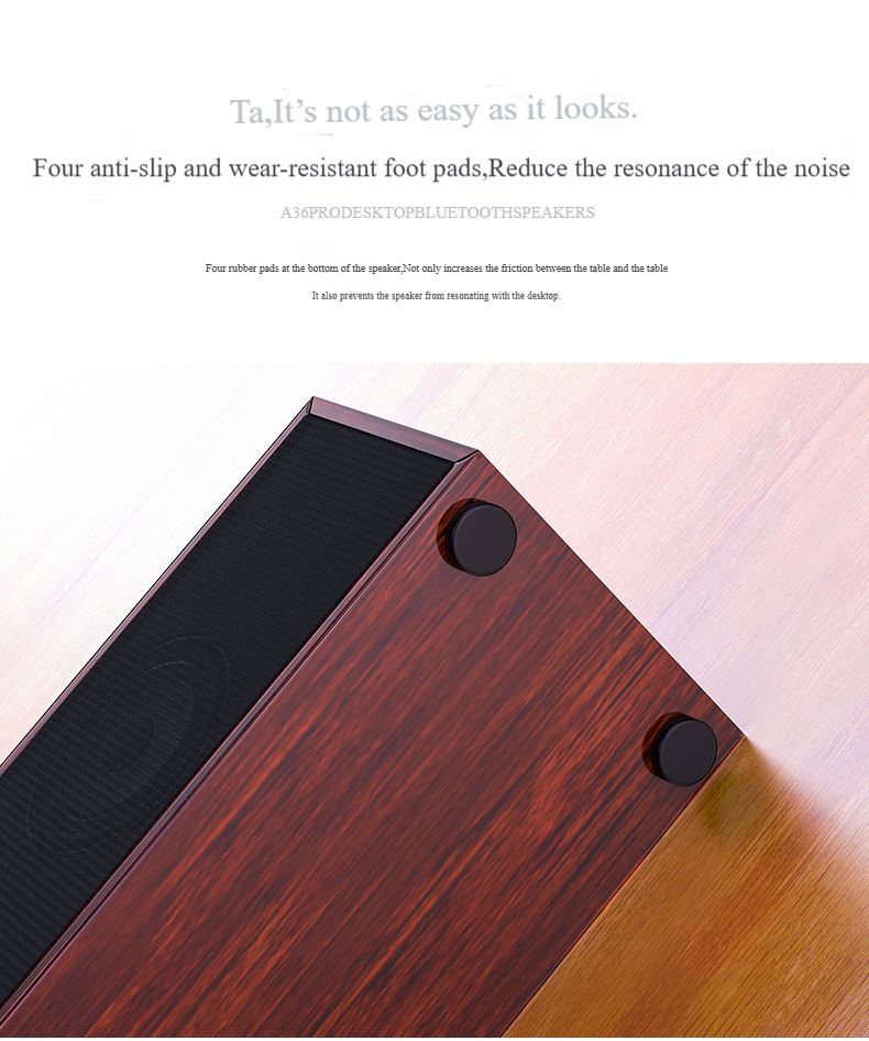 E350MB Wired & Bluetooth Multimedia Speaker - Wooden Desktop Soundbar With Deep Bass (PC/Laptop Compatible, Long Strip Design)_voghion.com