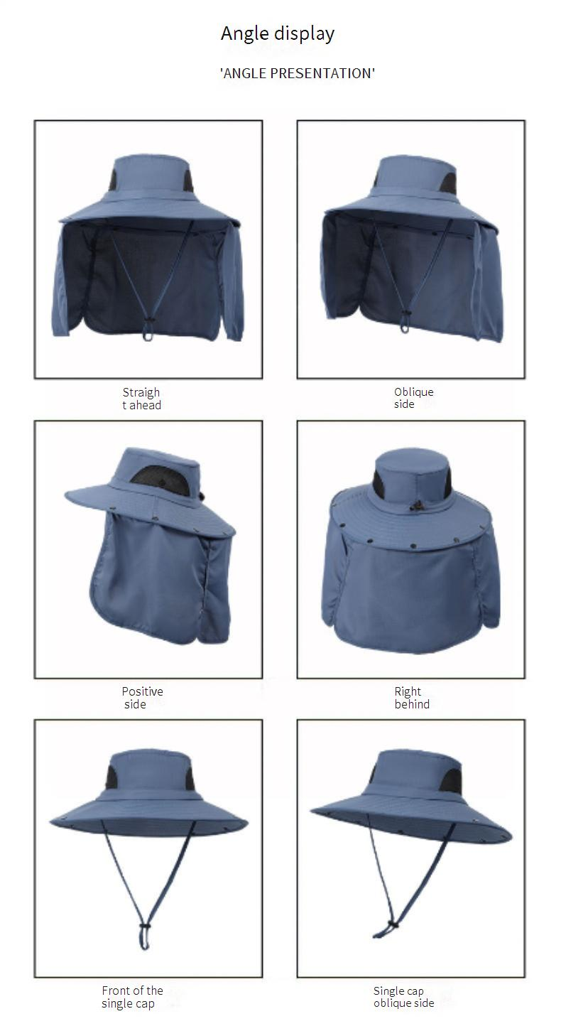 Sonnenhut mit vollständiger Abdeckung und Nackenklappe – LSF 50+ Schutz zum Angeln und Wandern – Atmungsaktives und staubdichtes Design_voghion.com