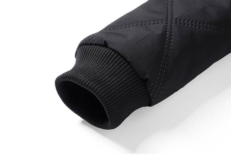 Giacca da uomo in cotone caldo e antifreddo con colletto rialzato e motivo a rombi in pile, autunno e inverno 2024_voghion.com