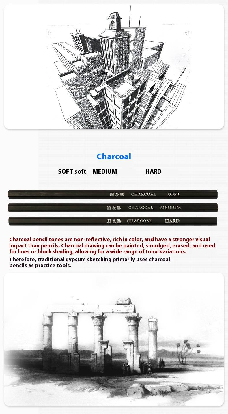 H&B Professional 32-Piece Sketching Pencil Set - Premium Wooden Drawing Pencils For Artists, Beginners & Students - Ideal For Sketching_voghion.com