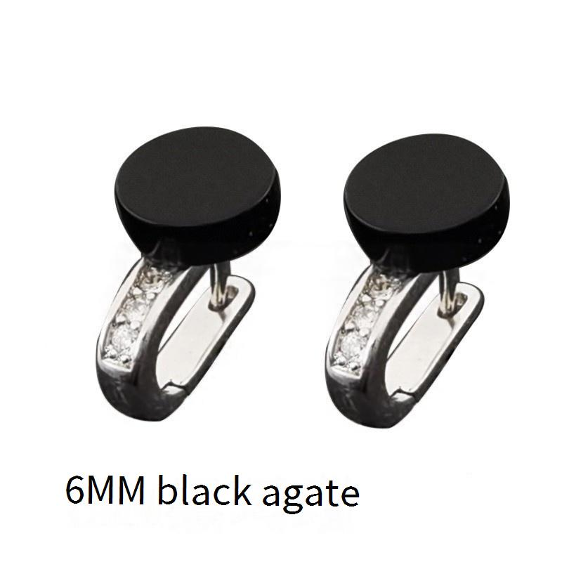 Orecchini in argento 925 per uomo e donna, orecchini a bottone neri con perno ipoallergenico, orecchino singolo punk per lobi forati, stile minimalista e audace_voghion.com