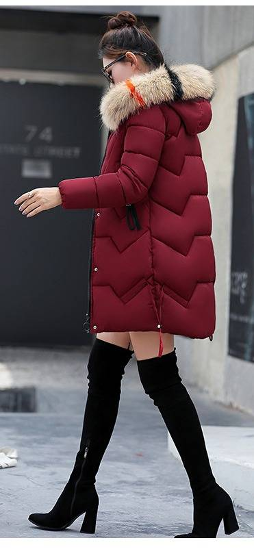 Langer, wattierter Damen-Wintermantel mit Kunstpelzkapuze – Schmal geschnittene Steppjacke für Damen, auch in großen Größen erhältlich_voghion.com