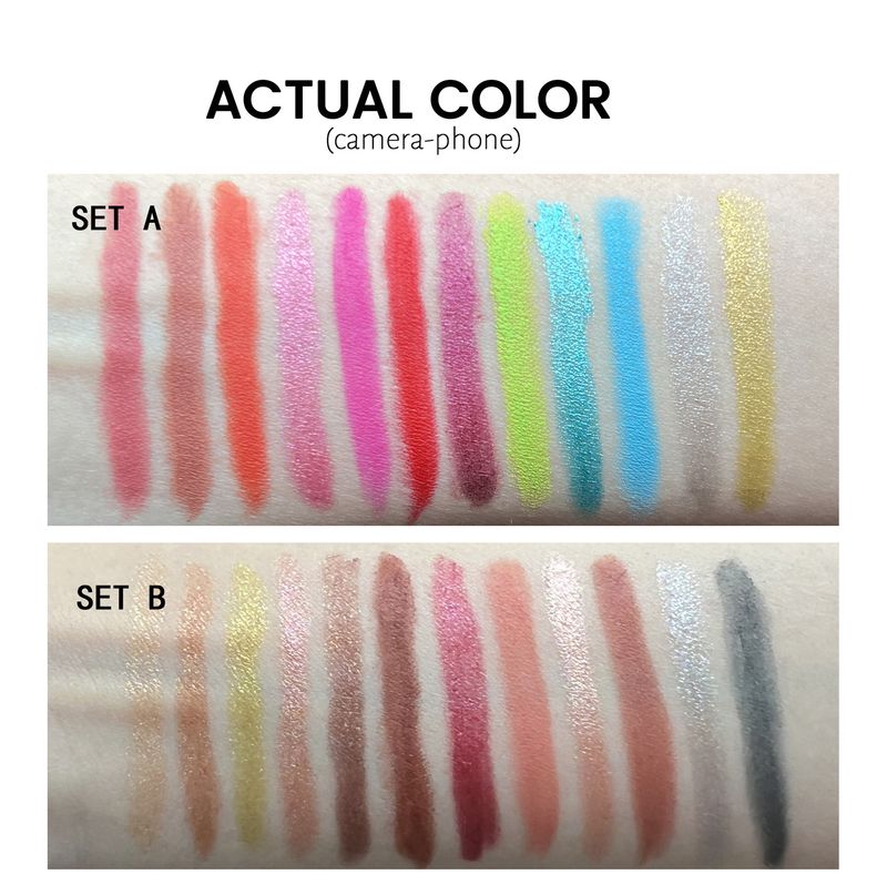 HANDAIYAN12 rainbow earth color eye shadow pen set is not easy to faint color eye shadow stick with pencil sharpener_voghion.com