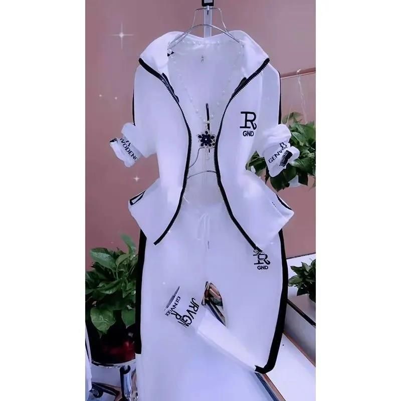 Casual Sport Anzug Für Frauen 2025 Frühling Herbst Koreanische Mode Abnehmen Zipper Stehkragen Jacke Und Dünne Hosen_voghion.com