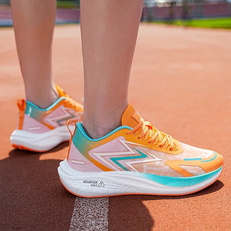 Professionelle Marathon-Laufschuhe, Rennlaufschuhe mit durchgehender Carbonplatte, stoßdämpfende Trainingssportschuhe für Jugendliche_voghion.com