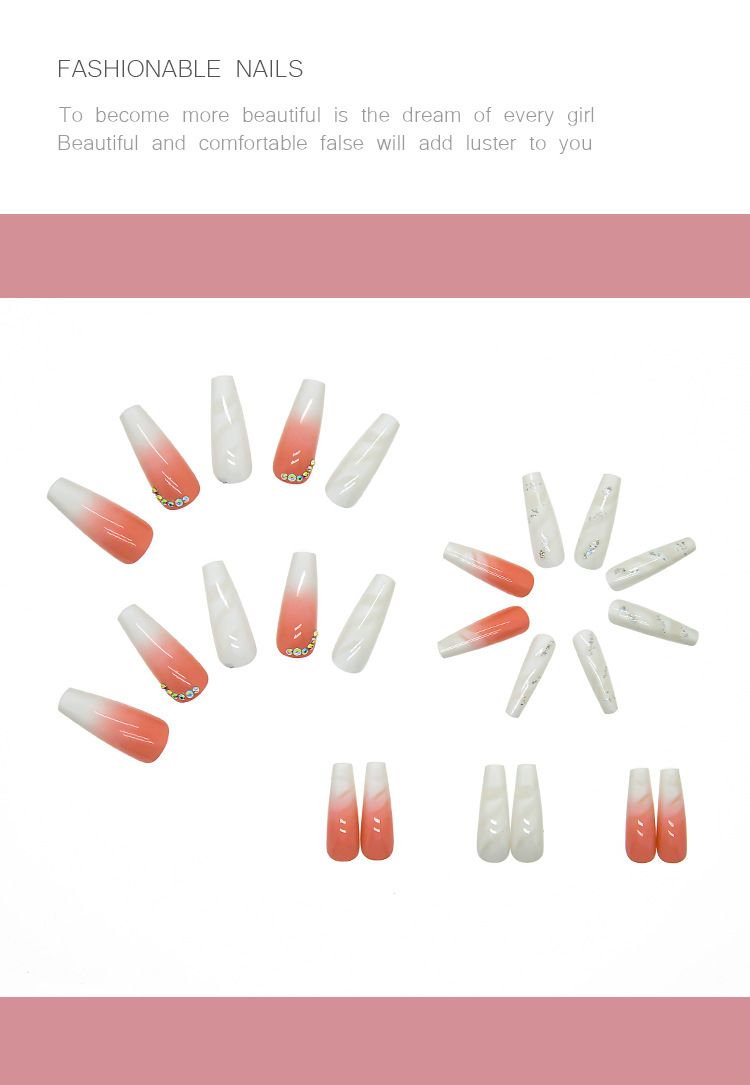 Schönheit & Gesundheit Weißer Duftgradient mit Diamant-Nagelkunst, tragen Sie Rüstung, abnehmbarer Nagelfleck, Nagelnagel, Nagelfrei_voghion.com