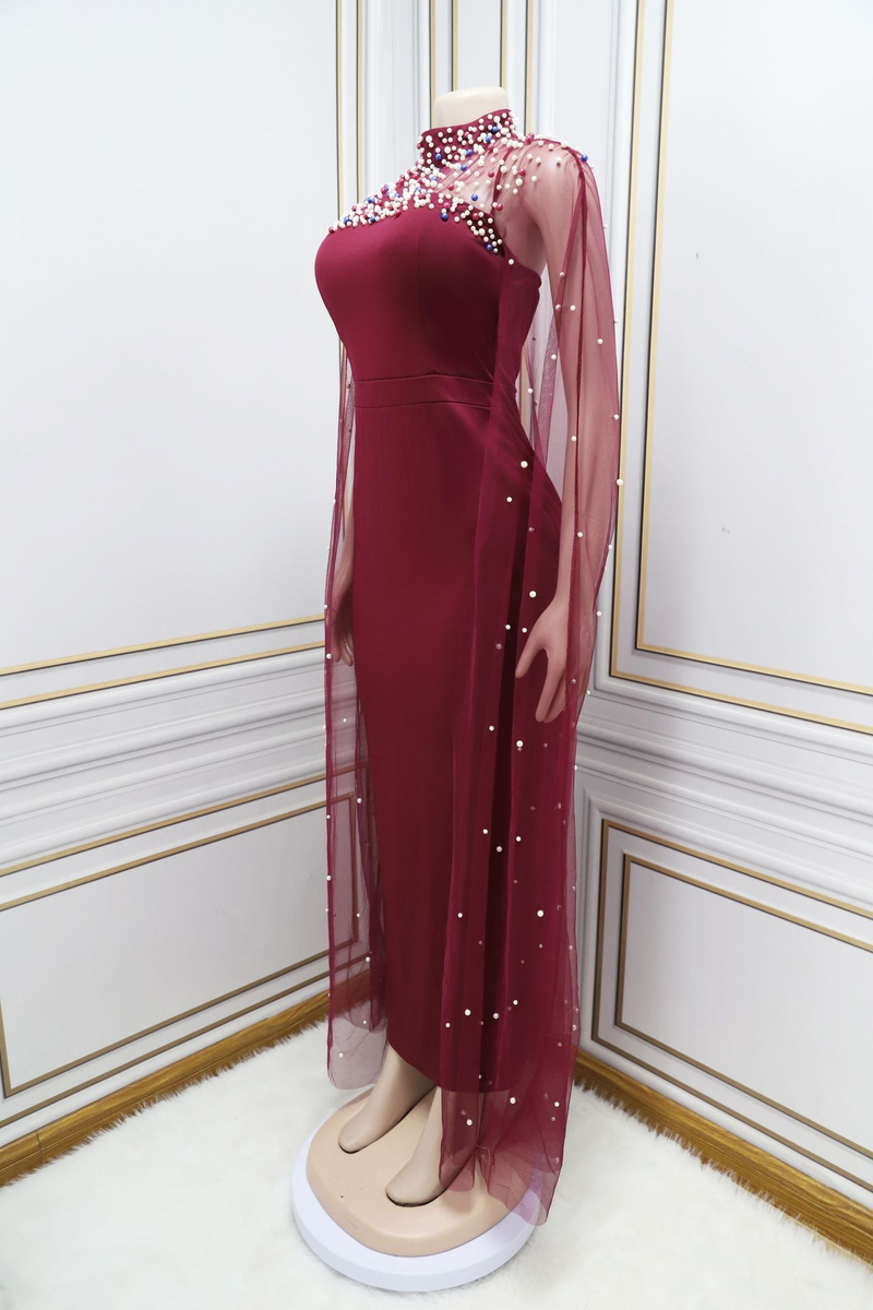 Kvinners mote beaded mesh kjole skjørt_voghion.com