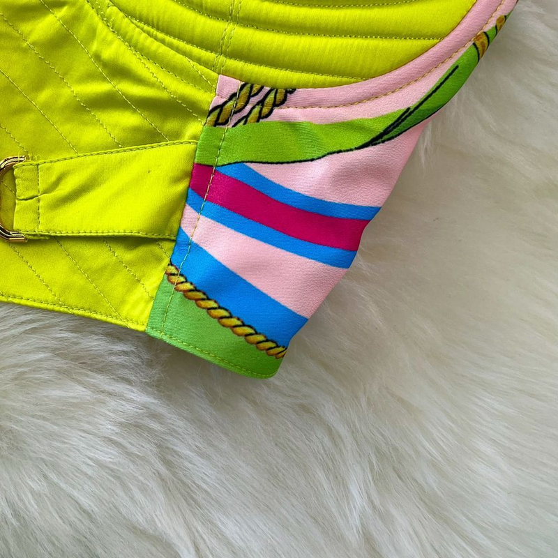 Abbigliamento da donna Set moda per le vacanze al mare, set a due pezzi con canotta a tubo, gonna a pieghe stampata a trapezio dimagrante a vita alta_voghion.com