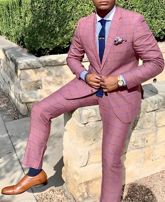 Suit set, two-piece, two button, jacket, men's suit_voghion.com