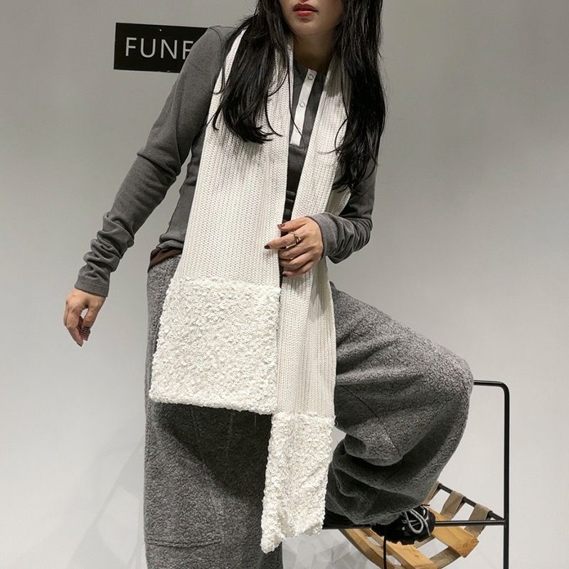 Women's Winter Versatile Warm Sequined Patchwork Scarf 2025 New_voghion.com