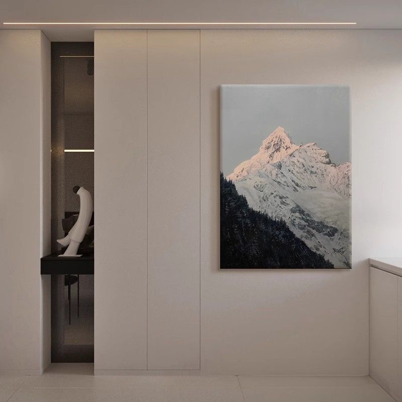 Handgemalte Ölgemälde "Sonnenlicht auf goldenen Bergen" Eingang hängen Wohnzimmer Sofa Hintergrund dekorative Textur Chinesisch_voghion.com