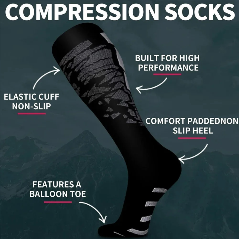 Compression For Men Women Running Fiess Cycling Nylon Sports Socks Medical Care Prevention Of Varicose Veins Pain Relief_voghion.com