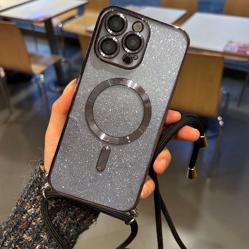 Crossbody Lanyard Full Lens Protect Case voor iPhone 15, 16, 14, 13, 12, 11 Pro Max Plus Magnetische Draadloze Oplaadhoes_voghion.com