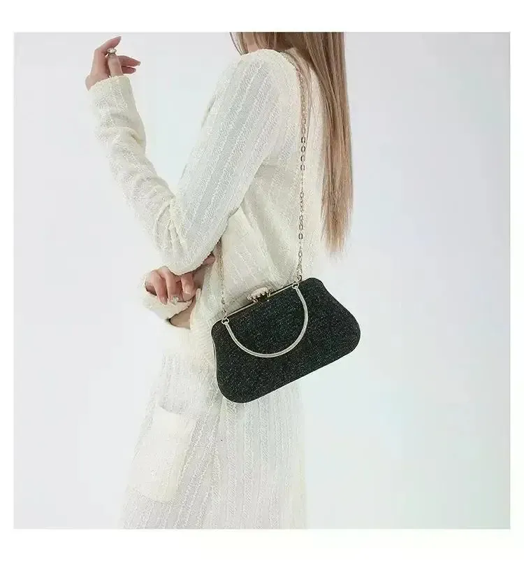 Borsa a tracolla con catena, pochette da donna, borsa da sera, festa, banchetto, glitter, per signore, matrimonio, 250529l_voghion.com