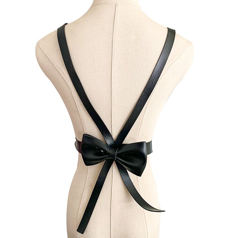 Cintura con cinturino decorato con fiocco unico per donna in stile punk con cintura in vita per abiti e camicie_voghion.com