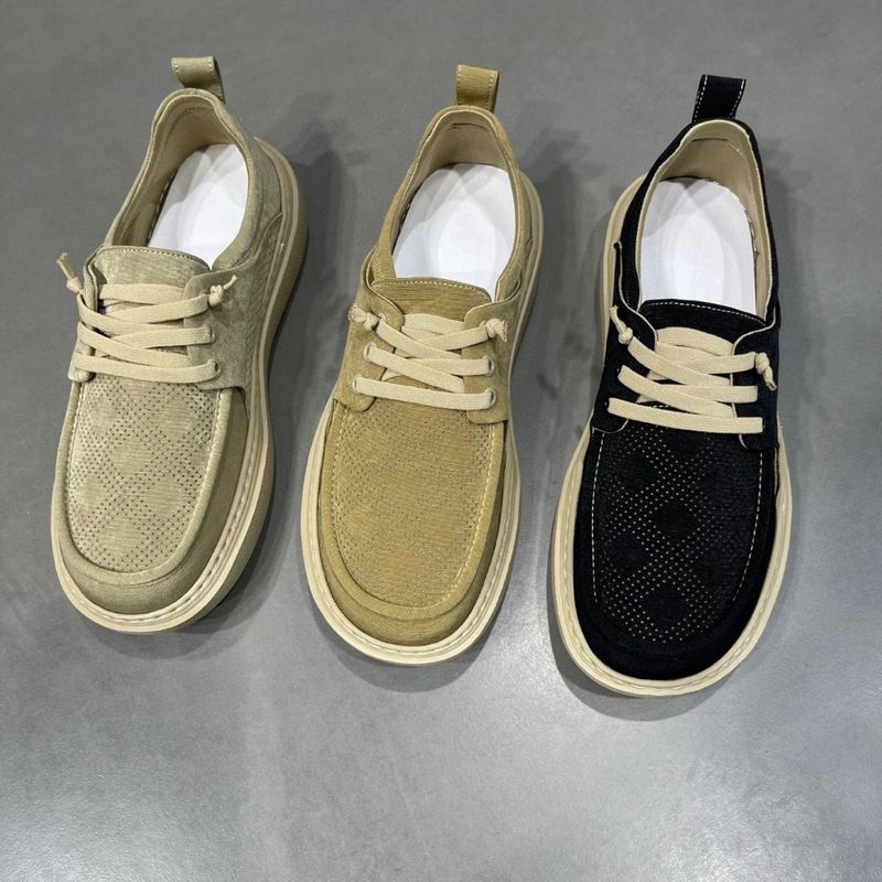 2025 Tilted Head Casual gebreide stoffen schattige en lelijke loafers, veelzijdige trendy boardschoenen, herenschoenen_voghion.com