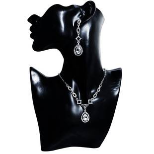 Set di due pezzi di gioielli da sposa con strass, orecchini, collane, design di nicchia, lussuose collane da sposa, accessori da sposa_voghion.com