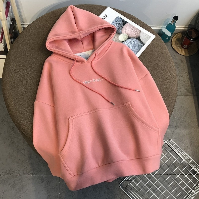 Damenbekleidung neuer Herbst und Winter verdickter Samt-Kapuzenpullover Damenanzug Brief Sport Freizeitmode im westlichen Stil zweiteiliger Anzug_voghion.com