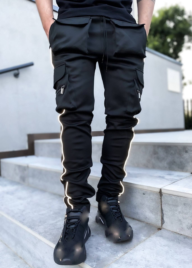 Pantalons à lacets pour hommes avec plusieurs poches, talons anti-poutres résistants à l'usure, jambes droites, pantalons de course, de sport et de loisirs pour hommes_voghion.com