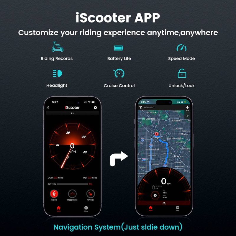 ISCOOTER I10 Pro 10" Monopattino elettrico pieghevole per pendolari Motore da 800 W Batteria da 48 V 15 Ah_voghion.com