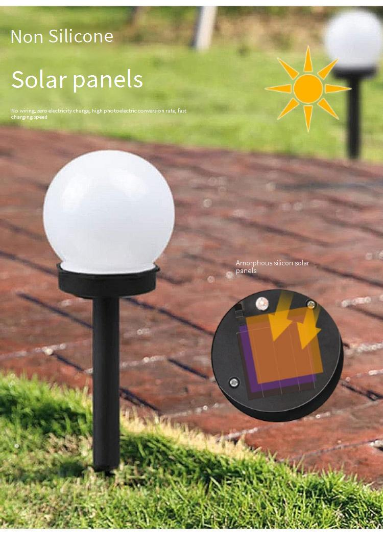 Solar Garden Lights Outdoor, 10cm White Sphere LED Landscape Lighting, Waterproof Lawn Decoration, Patio Pathway Lights For Yard_voghion.com