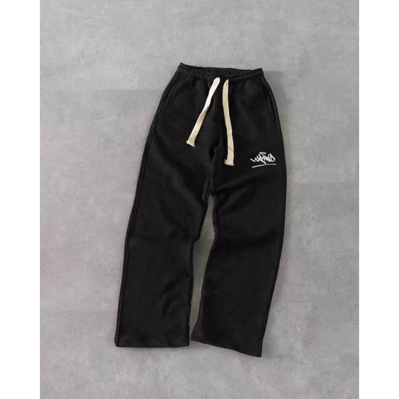 "Unisex Bağcıklı Geniş Paça Pantolon - Ayarlanabilir Bel ile Trend Eskiz Baskılı Eşofman Altı (S-4XL, Antibakteriyel Rayon Karışımı)"_voghion.com