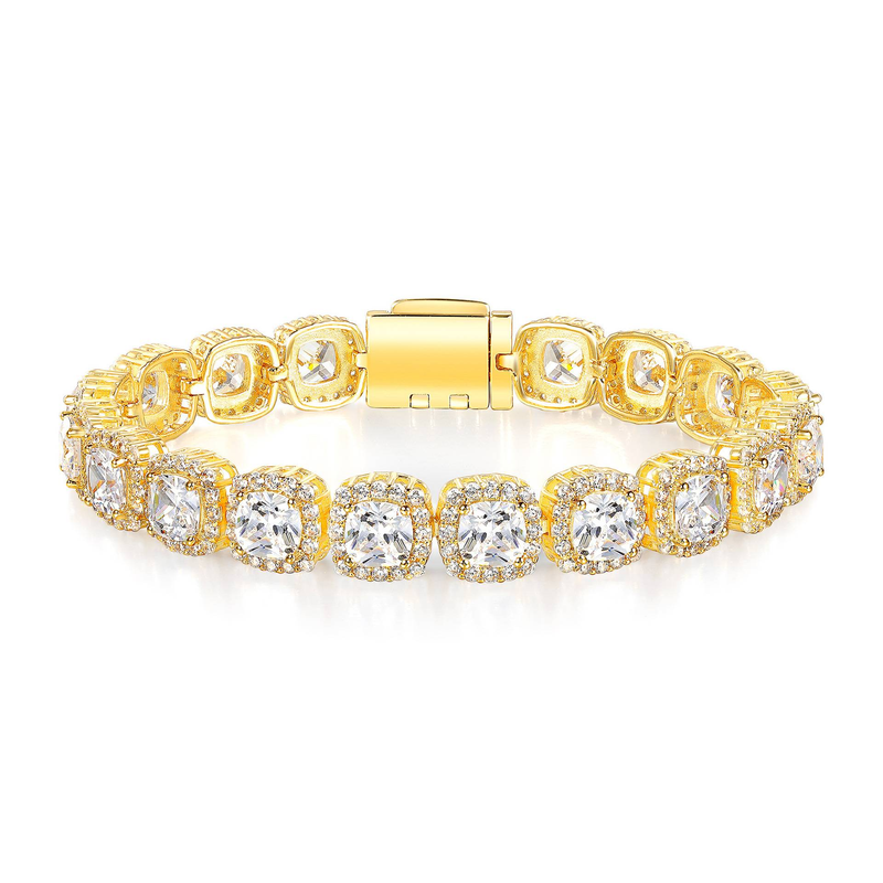 Women's Jewelry 9mm Tennis Bracelet With Cuban Link And Flip Lock Closure, Heavy Duty Design, Diamond Accents, Gold And White Gold Options_voghion.com