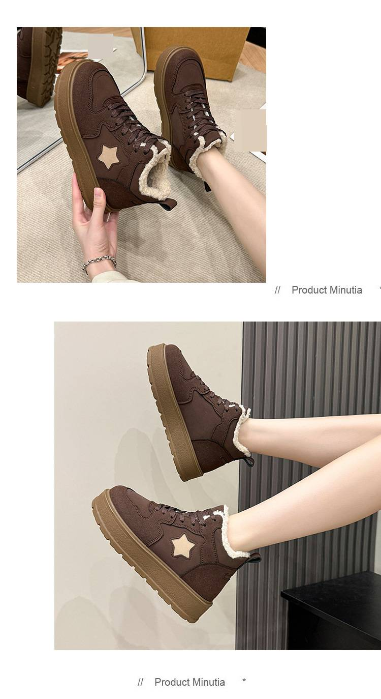 Women's Shoes High Top Plus Velvet Thickened Snow Boots For Women Winter New Warm Retro Suede Cotton Shoes Popular Casual Shoes_voghion.com