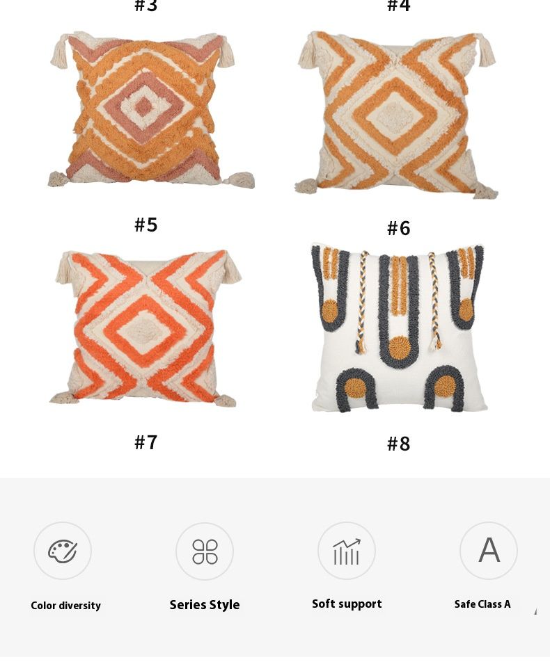 Nordische getuftete Kissenbezüge mit Kisseneinsätzen – Kissenbezüge im Bohemian- und geometrischen Design für Sofa, Bett (45 x 45 cm / 30 x 50 cm)_voghion.com