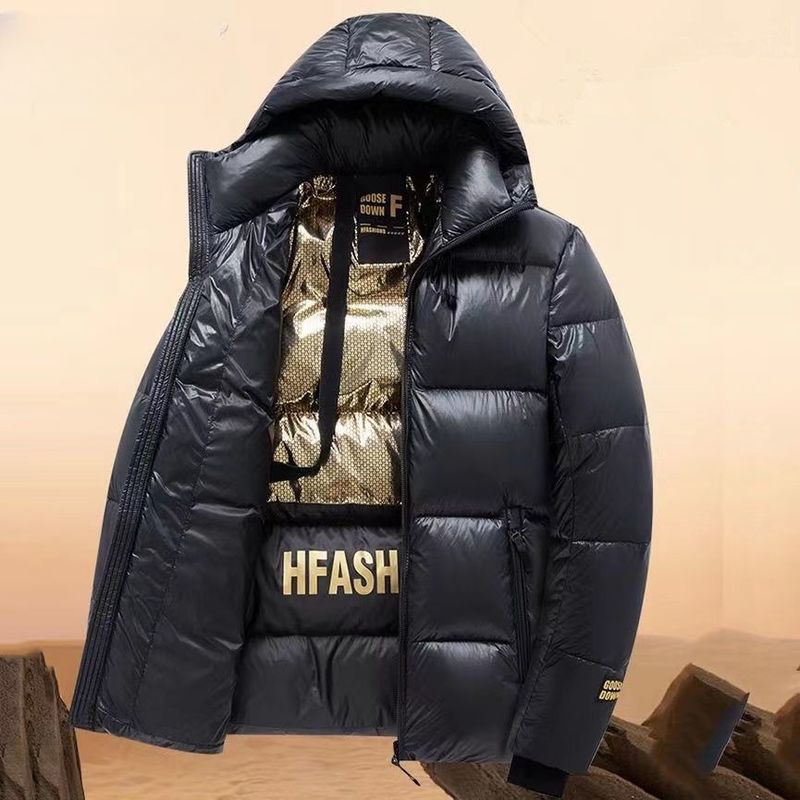 Men’s Quilted Hooded Jacket – Slim Fit Polyester-Filled Winter Coat (Streetwear Essential, S-4XL, Black/Red/Blue Corduroy, Windproof & Warm)_voghion.com