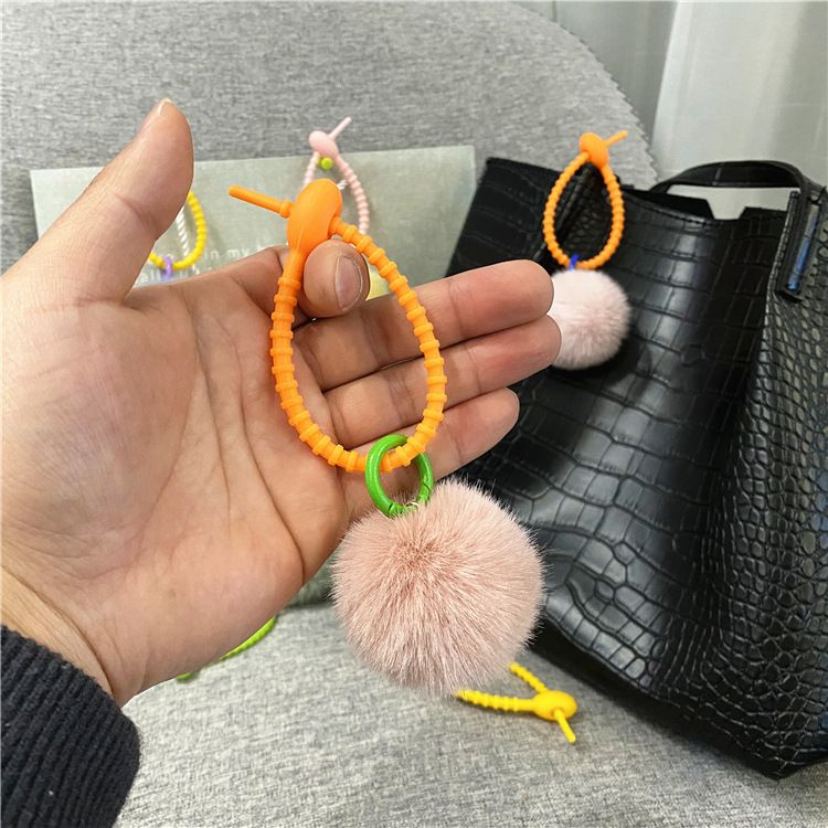 Bag Charm New Creative Cute Plush Bag Pendant Candy Color Girl Keychain Car Keychain Mobile Phone Case Accessories_voghion.com