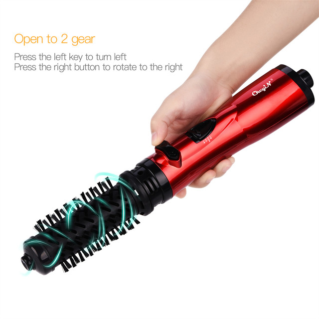 CkeyiN Spazzola per asciugacapelli 2 in 1 Spazzola per rotazione ad aria calda Arricciacapelli Lisciante Styling Auto-rotante Ionico Rotondo Asciugacapelli Volumizzante_voghion.com