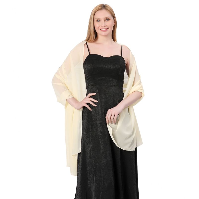Scialle lungo in chiffon tinta unita di alta qualità per sposa, damigelle, abito da sposa, ballo di fine anno, cena, scialle da donna_voghion.com
