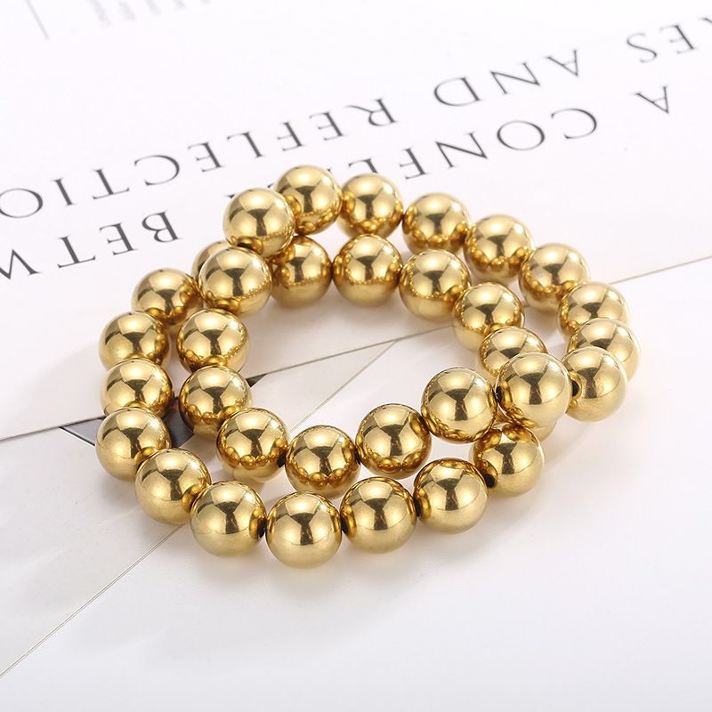 Gioielli da uomo e da donna, bellissimi braccialetti elastici con perline rotonde, bracciale fai da te alla moda e reattivo._voghion.com