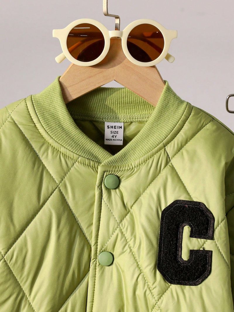 Giacca invernale in cotone a forma di diamante in stile baseball, completo di pantaloni caldi di alta qualità per autunno e inverno, set da due pezzi_voghion.com