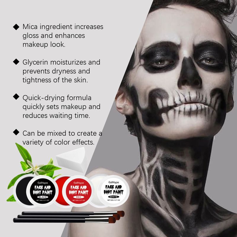 Eelhope Halloween Palette Set Full Coverage Painted Foundation Makeup Clown Multi Color Palette_voghion.com