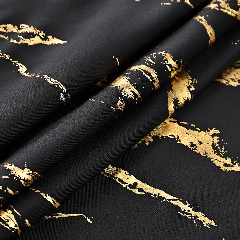 Vollverdunkelungsvorhänge aus Polyester-Rosinenseide mit fertigen Vorhängen in Gold- und Silberprägung_voghion.com